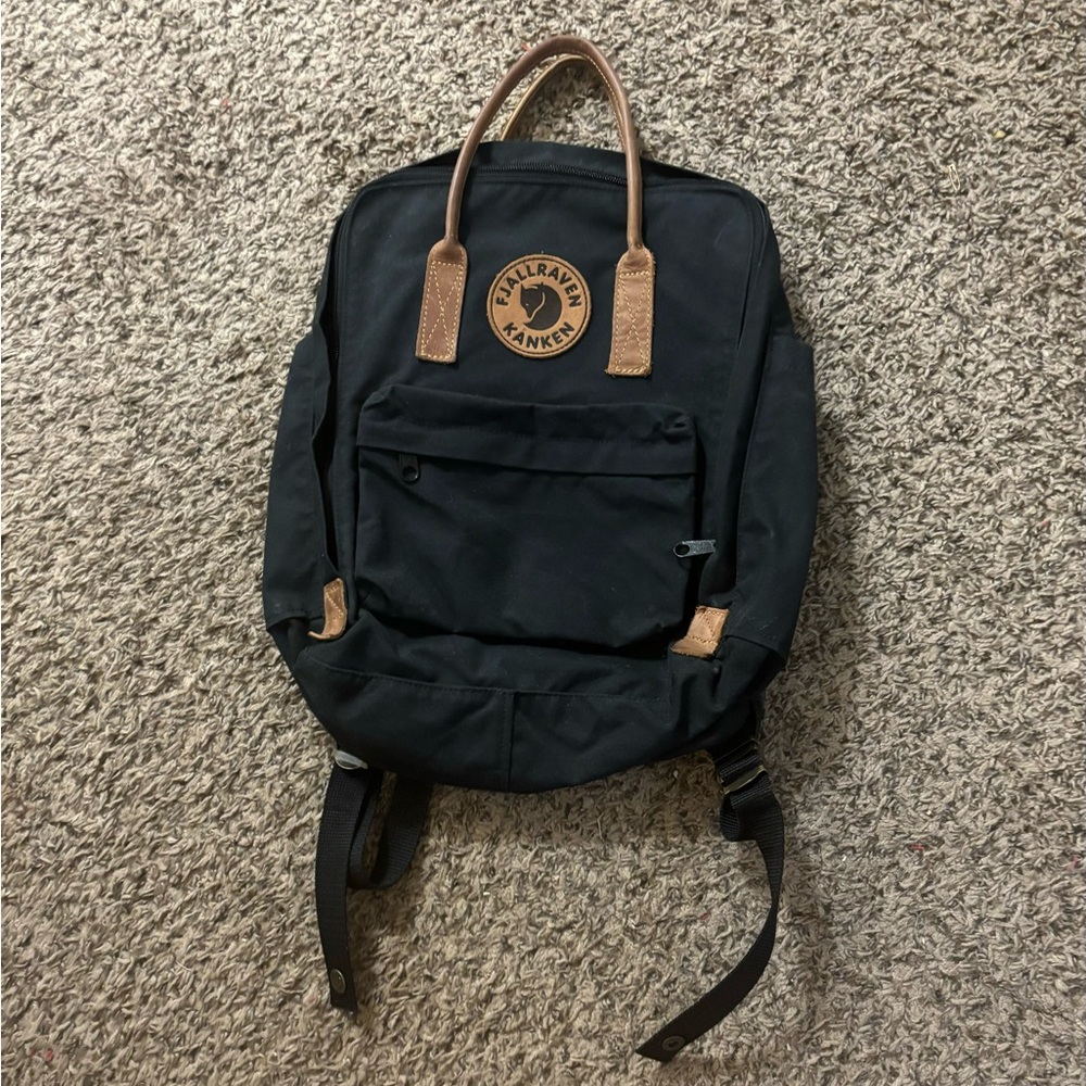 Fjallraven Black and Tan Backpack